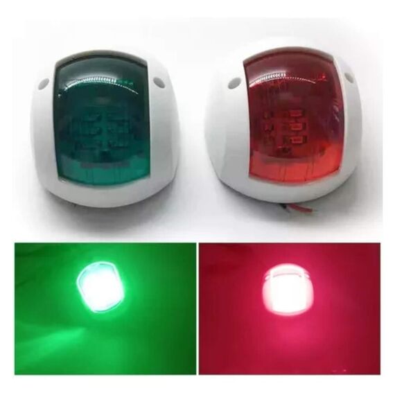 Luz de Navegação BB / BE c/ Tampa Plástica Branca 112,5° - 65 pés - 2 Milhas Náuticas