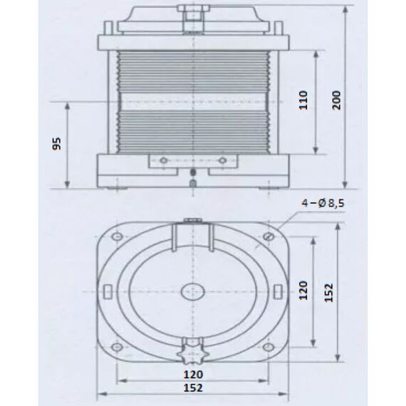 Luz de Navegação BB - Lente Vermelha 112,5°, Corpo em ABS Preto - HORIZONTAL