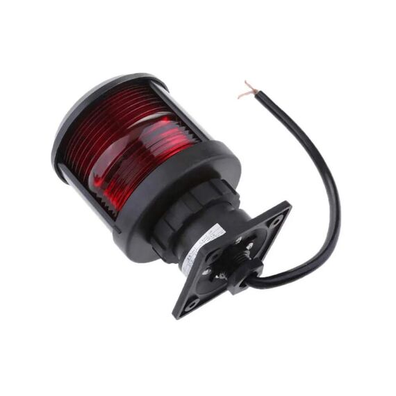 Luz de Navegação BB - Lente Vermelha 112,5°, Corpo em ABS Preto - TOP - 12m