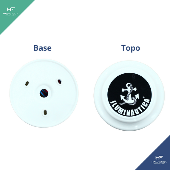 Luz de Navegação 360° + Mega Strobo - Corpo em ABS Branco - TOP - 12v