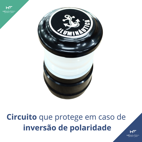 Luz de Navegação 360° + Mega Strobo - Corpo em ABS Preto - TOP - 12v