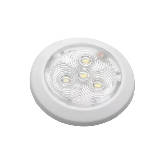 Luz p/ Cabine Interna / Cortesia em ABS Branca - 3 LEDS - 12 V - Sobrepor