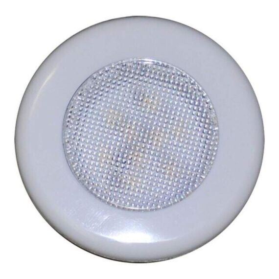 Luz p/ Cabine Interna / Cortesia em ABS Capa Branca - 9 LEDS - 12 V - Embutir
