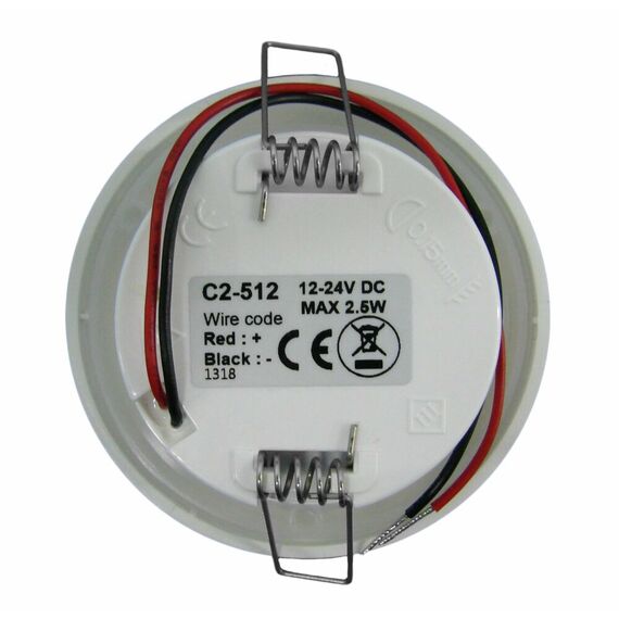 Luz p/ Cabine Interna / Cortesia em ABS Capa Branca Redonda - 14 LEDS - 12/24 V - Touch