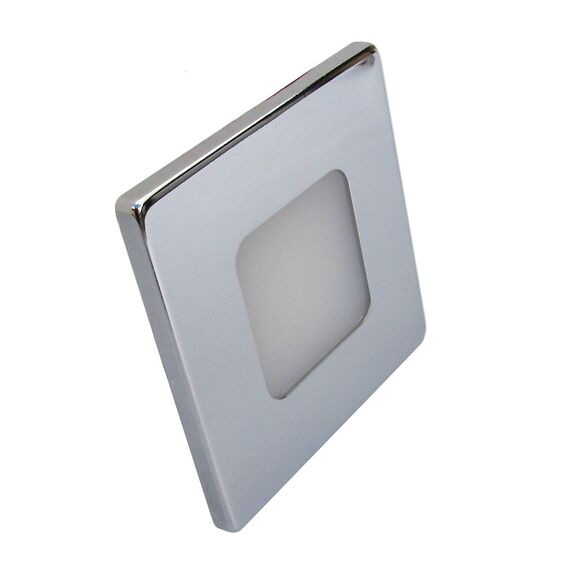 Luz p/ Cabine Interna / Cortesia em ABS Capa Inox Quadrada - 14 LEDS - 12/24 V - Touch