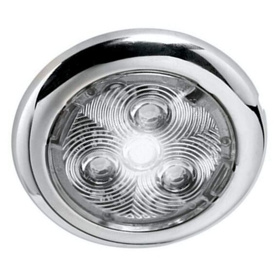 Luz p/ Cabine Interna / Cortesia em INOX estampado - 3 LEDS - 12 V - Sobrepor
