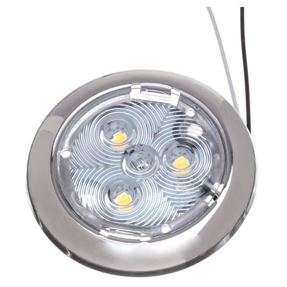 Luz p/ Cabine Interna / Cortesia em INOX estampado - 3 LEDS - 12 V - Sobrepor
