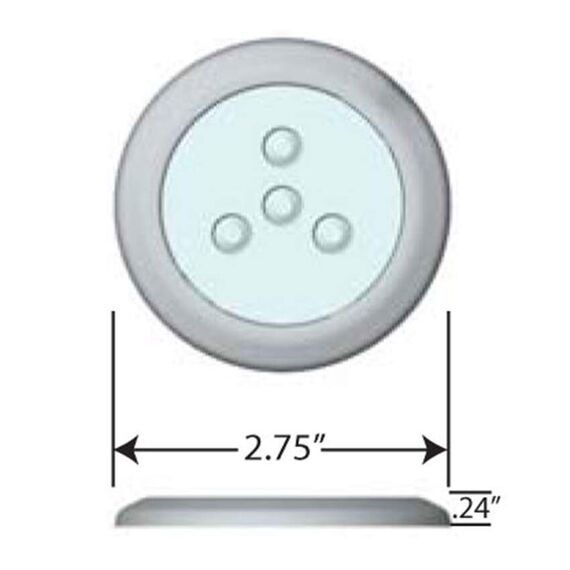 Luz p/ Cabine Interna / Cortesia em INOX estampado - 3 LEDS - 12 V - Sobrepor