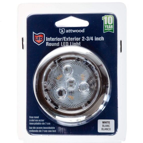 Luz p/ Cabine Interna / Cortesia em INOX estampado - 3 LEDS - 12 V - Sobrepor