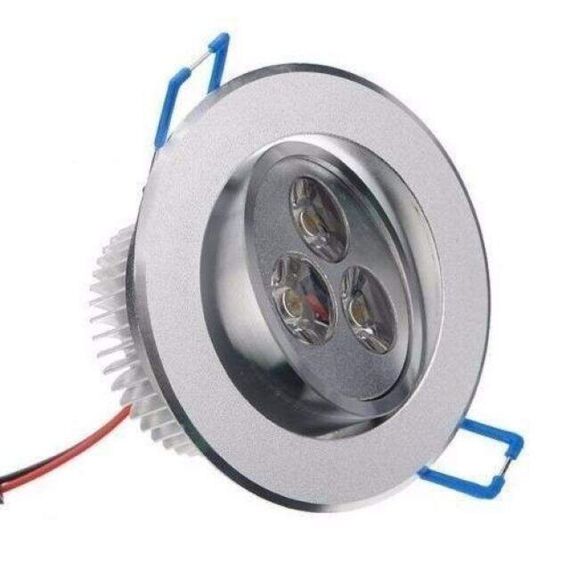 Luz p/ Cabine / Targa / Cortesia em Alumínio - 3 LEDS - 12 V - Embutir