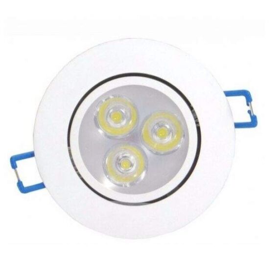 Luz p/ Cabine / Targa / Cortesia em Alumínio Branca - 3 LEDS - 12 V - Embutir