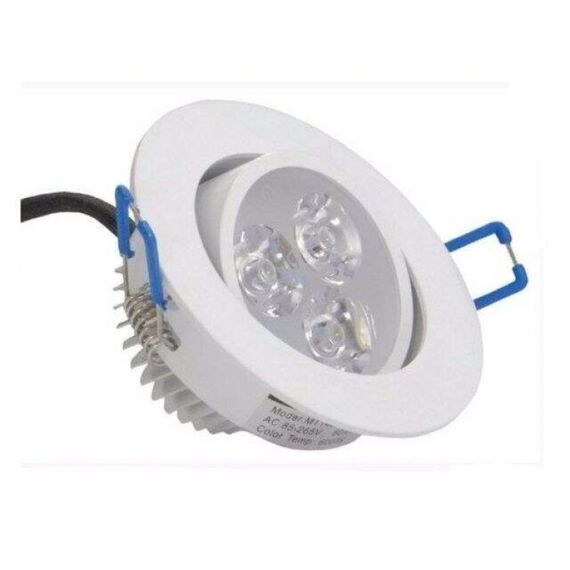 Luz p/ Cabine / Targa / Cortesia em Alumínio Branca - 3 LEDS - 12 V - Embutir