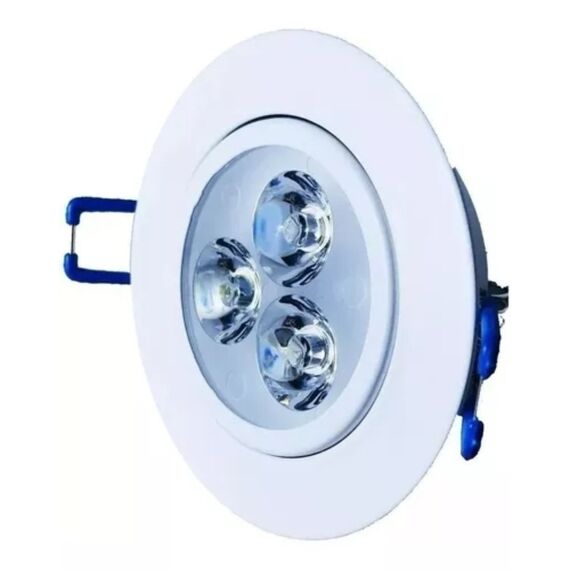 Luz p/ Cabine / Targa / Cortesia em Alumínio Branca - 3 LEDS - 12 V - Embutir