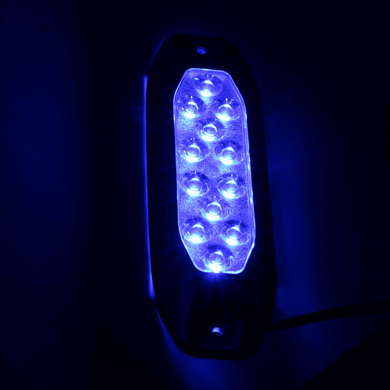 Luz Submergível p/ Embarcações Acabamento em Inox LED Azul - 10-30V