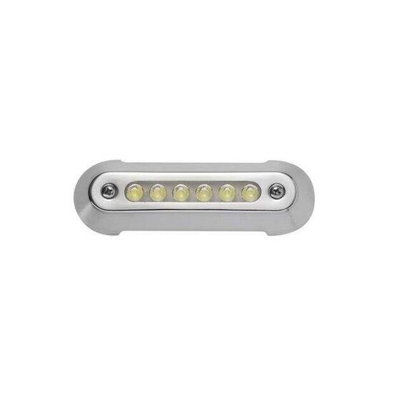 Luz Submergível p/ Embarcações Acabamento em Inox LED Branco - 12V