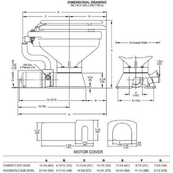 Vaso Sanitário p/ Embarcações Elétrico - JABSCO - 12v