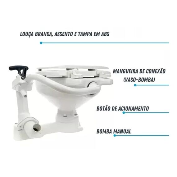 Vaso Sanitário p/ Embarcações Manual - JABSCO