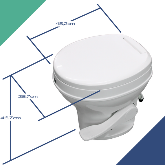 Vaso Sanitário Maritimo Motorhome RV - Gravidade - com Pedal - Altura Residencial - SEAFLO