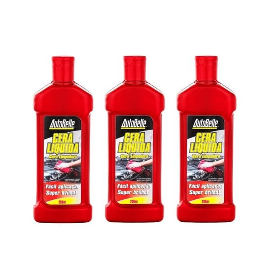 Cera de Carnaúba Líquida Impermeabilizadora Autobelle - 200 ml - 3 un.