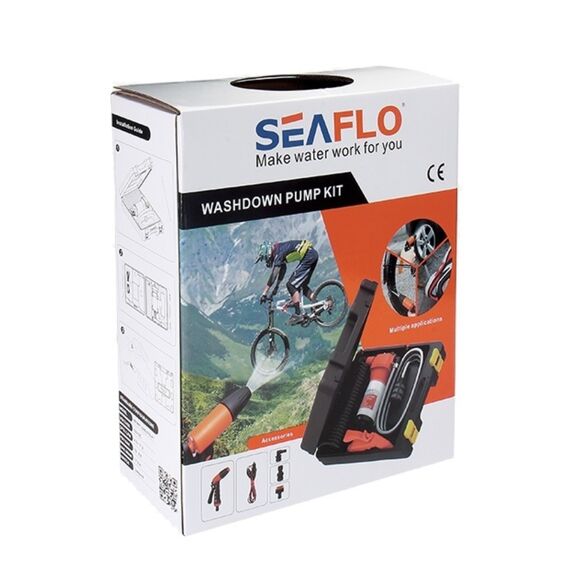 Kit Lavagem Bomba Pressurizadora Seaflo 4.5 Gpm + Mangueira + Gatilho - MALETA - 70PSI - 12v