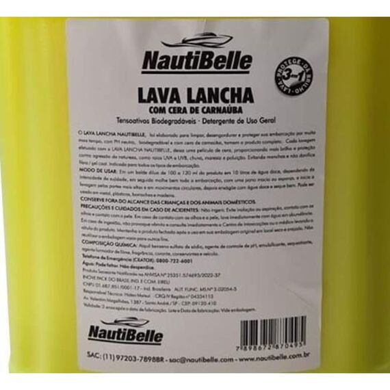 Lava Lancha Shampoo Náutico c/ Cera de Carnaúba NautiBelle - 5 litros