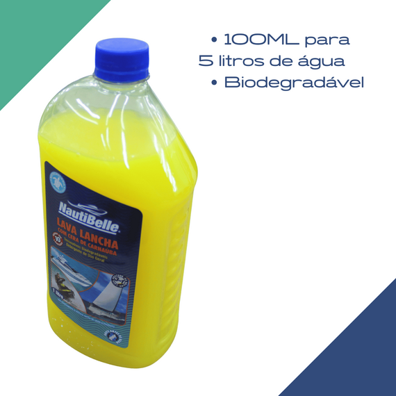 Lava Lancha Shampoo Náutico c/ Cera de Carnaúba NautiBelle - 1 litro
