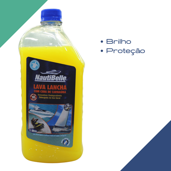 Lava Lancha Shampoo Náutico c/ Cera de Carnaúba NautiBelle - 1 litro