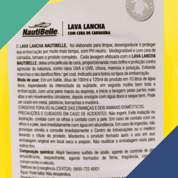 Lava Lancha Shampoo Náutico c/ Cera de Carnaúba NautiBelle - 1 litro