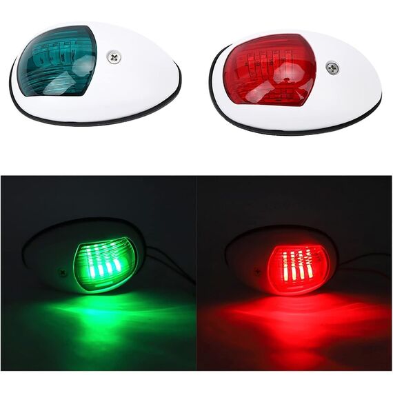 Luz de Navegação BB/BE c/ Tampa em Nylon Branca, Base em ABS Preta