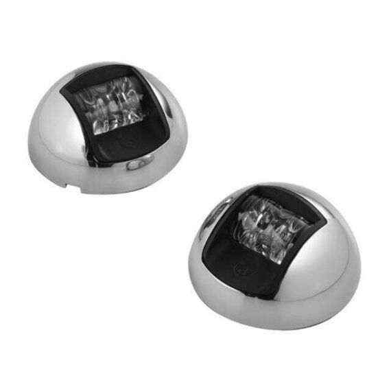 Luz de Navegação BB/BE LED c/ Tampa em INOX, Base em ABS Preto - Attwood