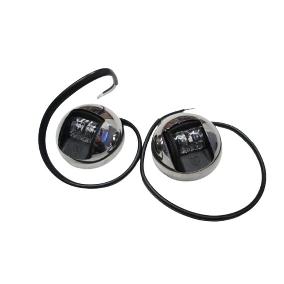 Luz de Navegação BB/BE LED c/ Tampa em INOX, Base em ABS Preto - Attwood