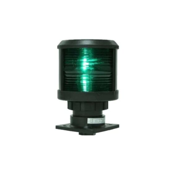 Luz de Navegação BE - Lente Verde 112,5°, Corpo em ABS Preto - TOP - 12m