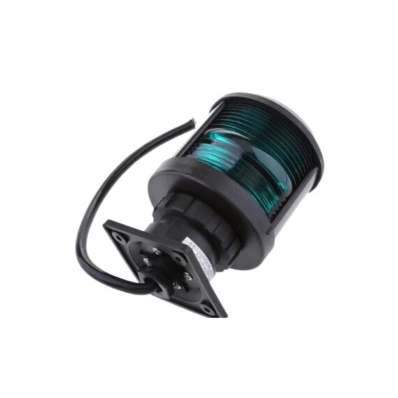 Luz de Navegação BE - Lente Verde 112,5°, Corpo em ABS Preto - TOP - 12m