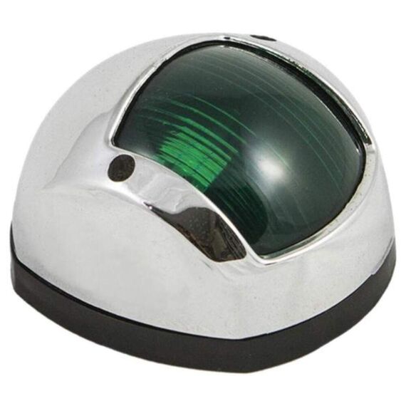 Luz de Navegação Bombordo / Boreste c/ Tampa em Nylon Cromo Níquel, Base em ABS Preta