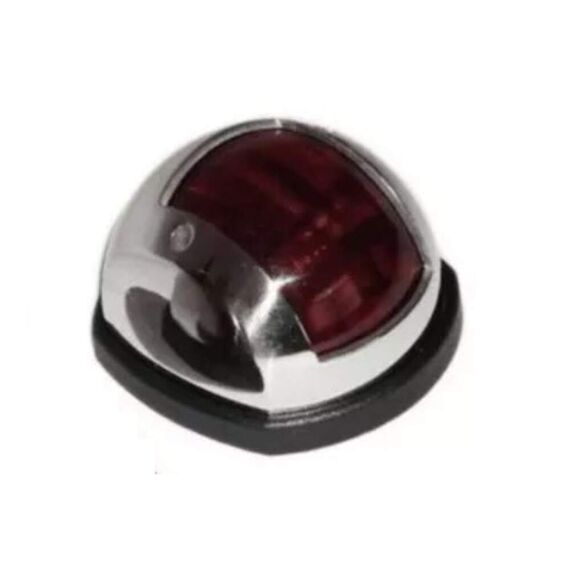Luz de Navegação Bombordo c/ Tampa em Nylon Cromo Níquel, Base em ABS Preta
