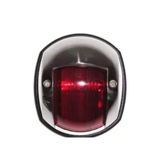 Luz de Navegação Bombordo c/ Tampa em Nylon Cromo Níquel, Base em ABS Preta