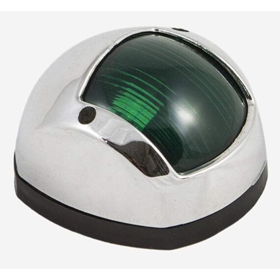 Luz de Navegação Boreste c/ Tampa em Nylon Cromo Níquel, Base em ABS Preta