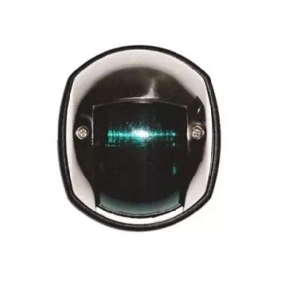Luz de Navegação Boreste c/ Tampa em Nylon Cromo Níquel, Base em ABS Preta