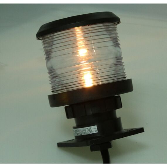 Luz de Navegação Fundeio - Lente Transparente 360°, Corpo em ABS Preto - TOP - 12m