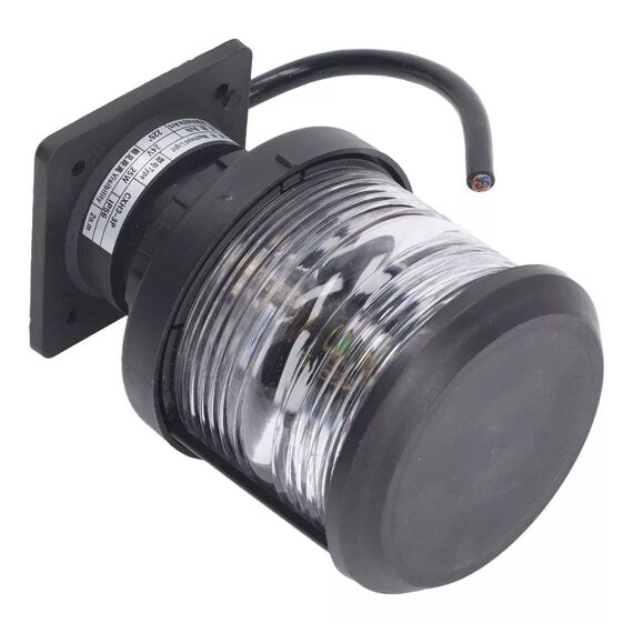 Luz de Navegação Fundeio - Lente Transparente 360°, Corpo em ABS Preto - TOP - 12m