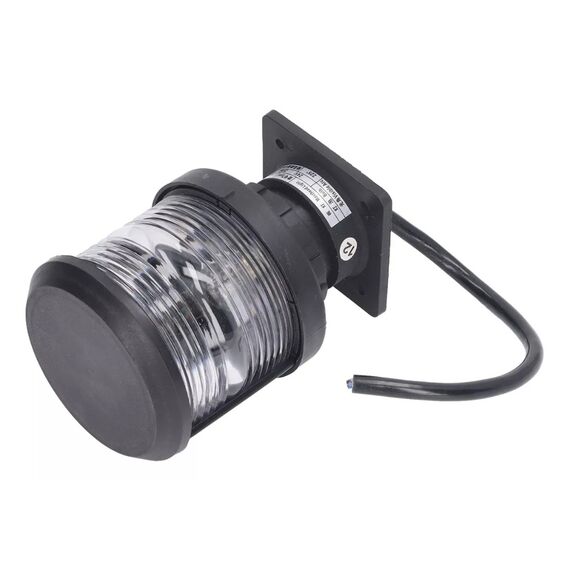 Luz de Navegação Fundeio - Lente Transparente 360°, Corpo em ABS Preto - TOP - 12m