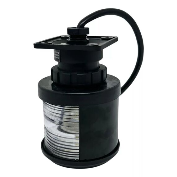 Luz de Navegação Mastro - Lente Transparente 225°, Corpo em ABS Preto - TOP - 12m