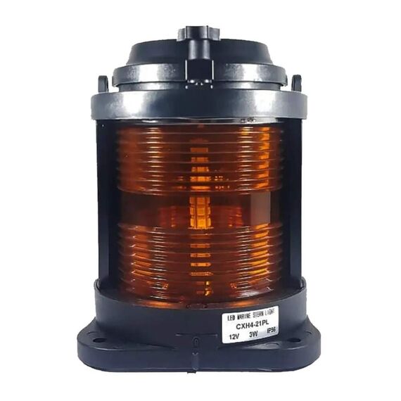 Luz de Navegação Reboque - Lente Amarela 135°, Corpo em ABS Preto - HORIZONTAL