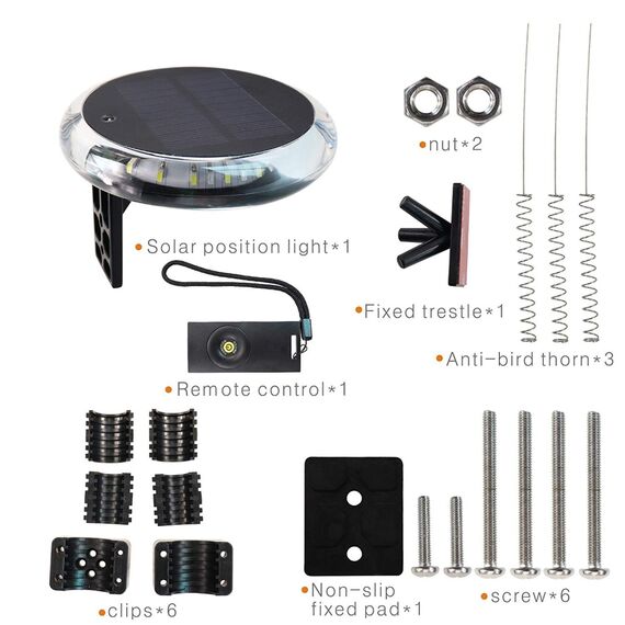 Luz de Navegação TOP 360° em LED c/ Suporte p/ Mastro + Controle Remoto Wireless - SOLAR