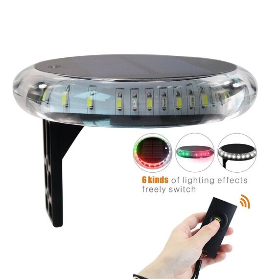 Luz de Navegação TOP 360° em LED c/ Suporte p/ Mastro + Controle Remoto Wireless - SOLAR