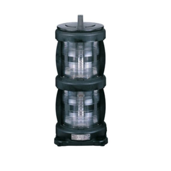 Luz de Navegação Top Dupla - Lente Transparente 225°, Corpo em ABS Preto - HORIZONTAL - Acima 50m