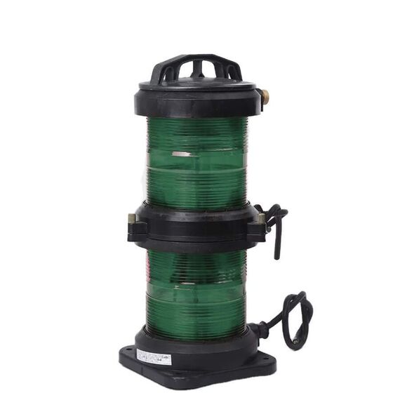 Luz de Navegação Top Dupla - Lente Verde 112,5°, Corpo em ABS Preto - HORIZONTAL - Acima 50m