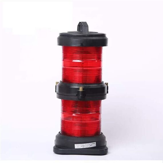 Luz de Navegação Top Dupla - Lente Vermelha 360°, Corpo em ABS Preto - HORIZONTAL - Acima 50m