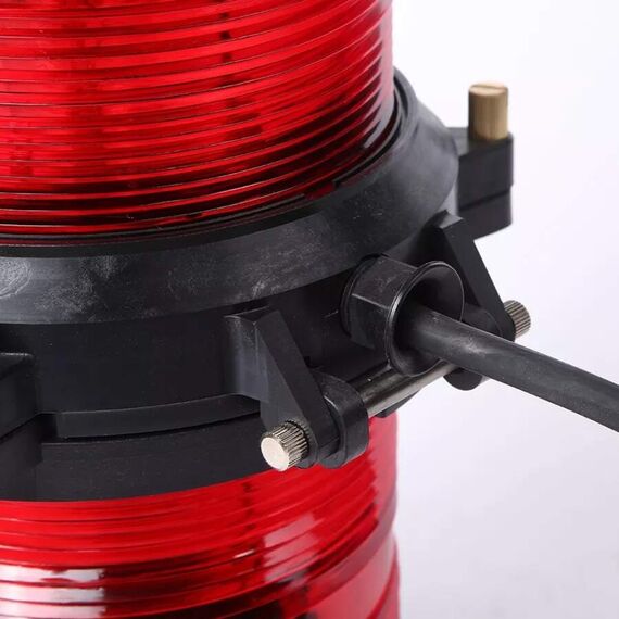 Luz de Navegação Top Dupla - Lente Vermelha 360°, Corpo em ABS Preto - HORIZONTAL - Acima 50m