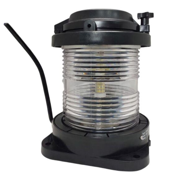 Luz de Navegação Top - Lente Transparente 360°, Corpo em ABS Preto - HORIZONTAL